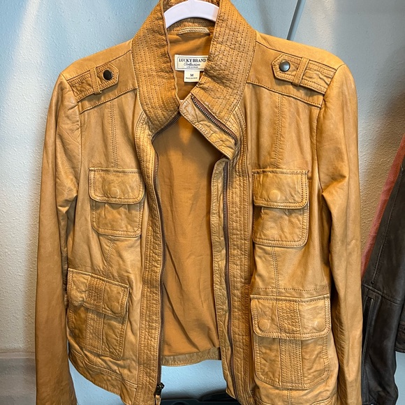 Lucky Brand Jackets & Coats Camel Lucky Brand Leather Jacket Nwot